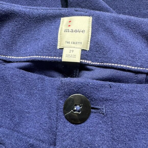 New Anthropologie Maeve Colette Brushed Knit Cropped Wide Leg Pants Navy Blue 29 - Picture 6 of 11